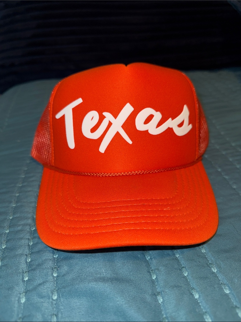 Texas Script Trucker Hat - Bright Orange